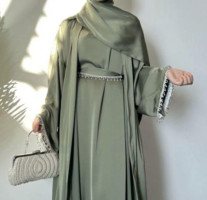 Armani Satin Straight Cut Abayas - Image 2