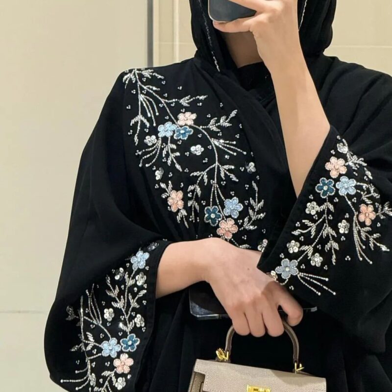 Hand embroidery abaya