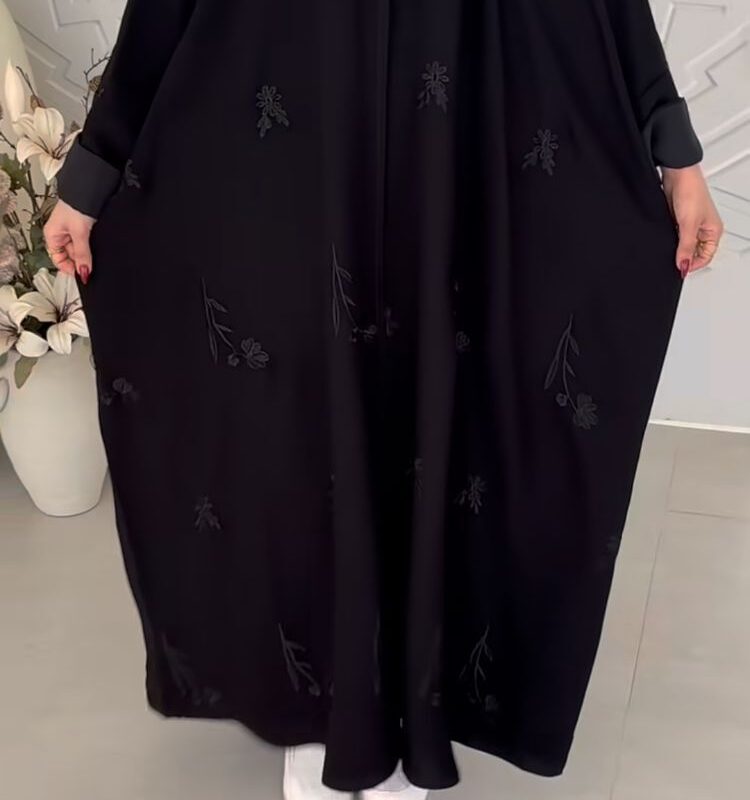 Black embroidery abaya