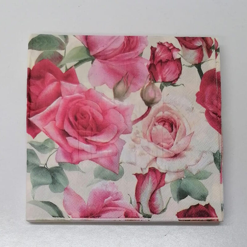 Pink Floral Serviettes