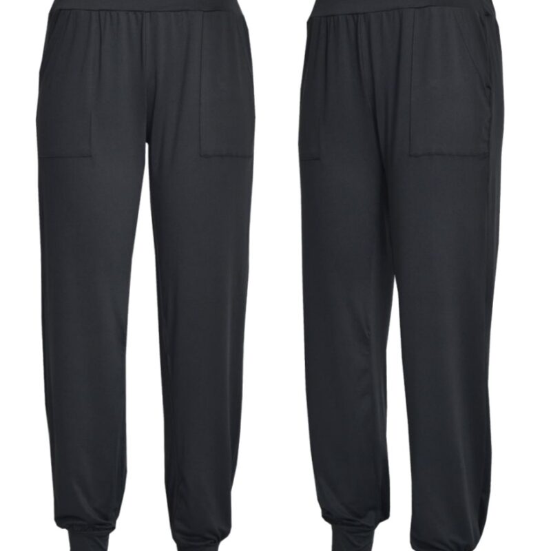 Elasticated cuffed pants with pockets