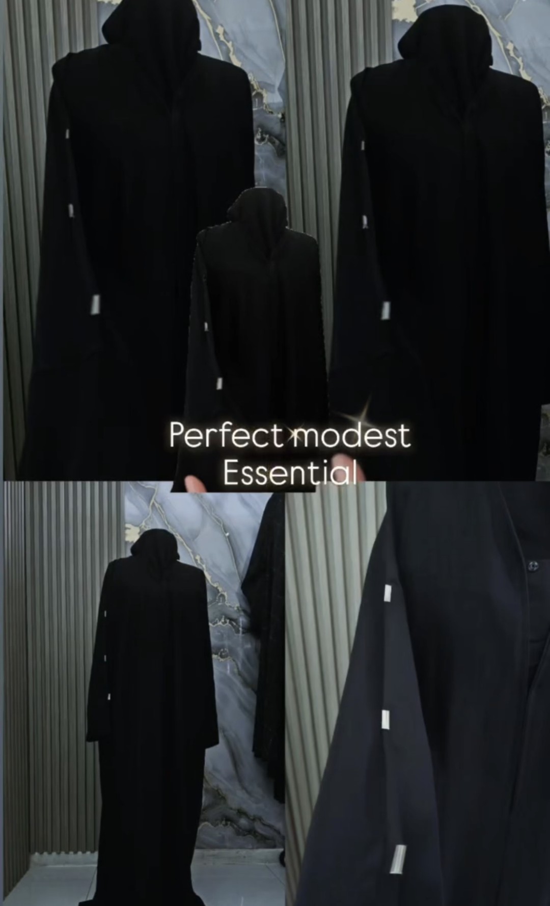New Classic Black Abaya with silver tags